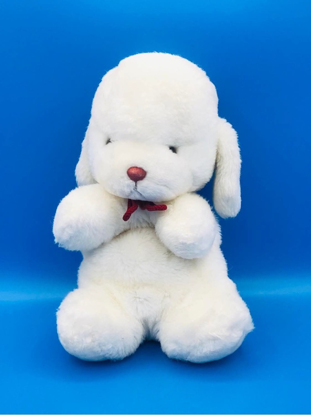 Vintage 1982 Gund Russ Putt-Putt Puppy Plush – White Dog - Rare Retro Toy